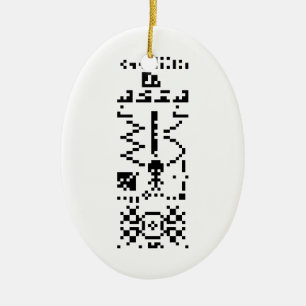 Binair berichtenantwoord van Arecibo Keramisch Ornament