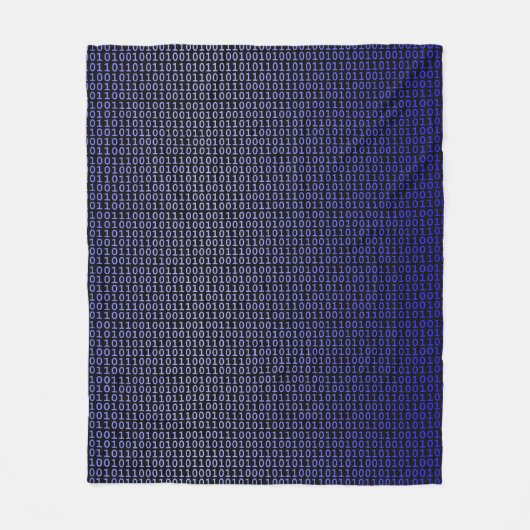 Binair blauw fleece deken (Voorkant)