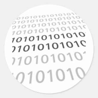 Binair getal 01 zwart-wit - GeekShirts Ronde Sticker