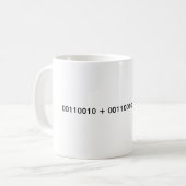 Binair getal - 2 + 2 = 4 koffiemok (Voorkant links)