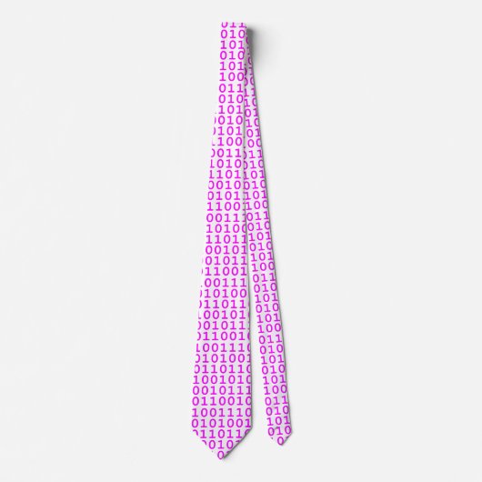 Binair Hot Pink Stropdas (Voorkant)