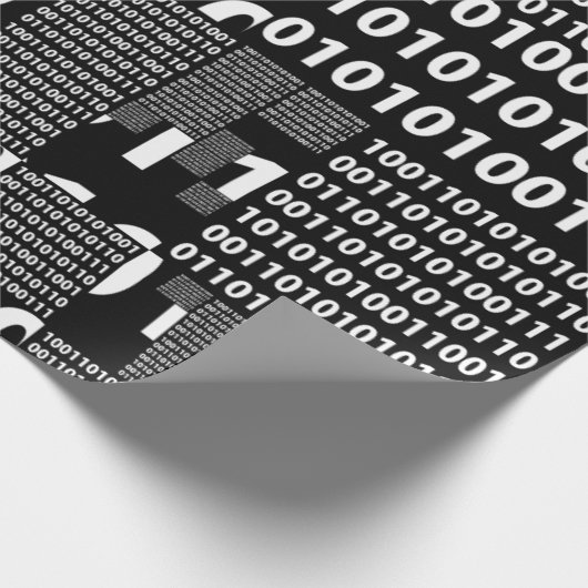 Binair in zwart-wit cadeaupapier (Hoek)