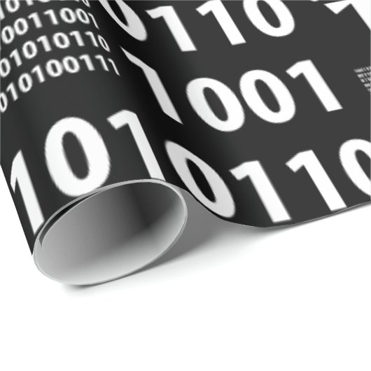 Binair in zwart-wit cadeaupapier (Rol Hoek)