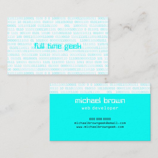 Binair nummer van de Web Artificial Intelligence C Visitekaartje (Voorkant / Achterkant)
