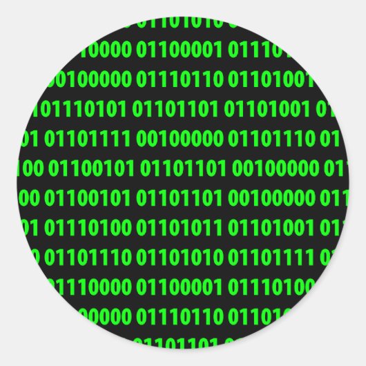 Binair Ronde Sticker (Voorkant)