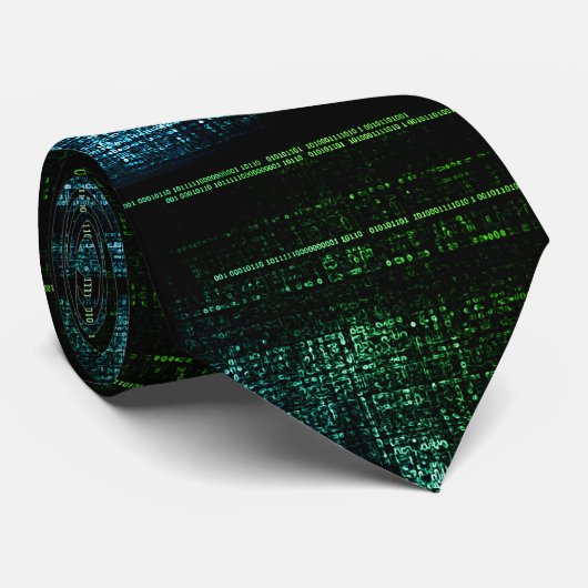 Binair Uitzicht Code Stropdas (Opgerold)