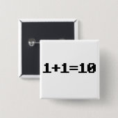 Binair Vierkante Button 5,1 Cm (Voorkant /achterkant)