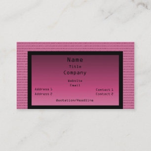 Binair Visitekaartje code, roze