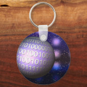 Binair Wereldbol Sleutelhanger (Voorkant)