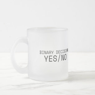 Binaire beslissing Ja Nee Minimalistische schrijfm Matglas Koffiemok
