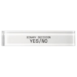 Binaire Beslissing Ja Nee Minimalistische Schrijfm Naambordje