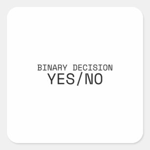 Binaire Beslissing Ja Nee Minimalistische Schrijfm Vierkante Sticker