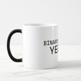 Binaire beslissing Ja Nee Minimalistische typemach Magische Mok