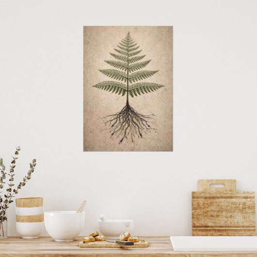Binaire Botanica - Codeer- en Natuur Abstracte Kun Poster (Keuken)