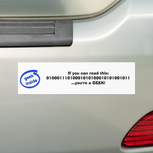 Binaire bumper bumpersticker (Op auto)