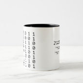Binaire cafeïne en 11 Joke Tweekleurige Koffiemok (Center)