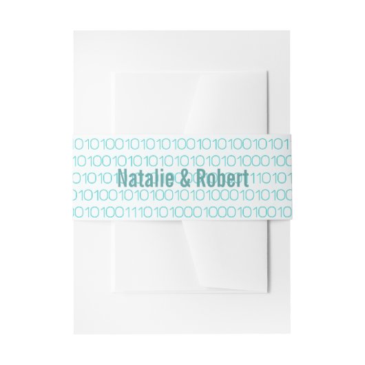 Binaire Code Aqua Geek Chic Belly Banden Uitnodigingen Wikkel (Voorkant Voorbeeld)