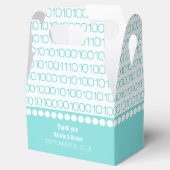 Binaire Code Aqua Geek Chic-draagvakken Bedankdoosjes (Geopend)