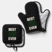 Binaire Code Beste PAPA Ooit Tech Keuken Ovenwant & Pannenlap Set (Voorkant / Achterkant)