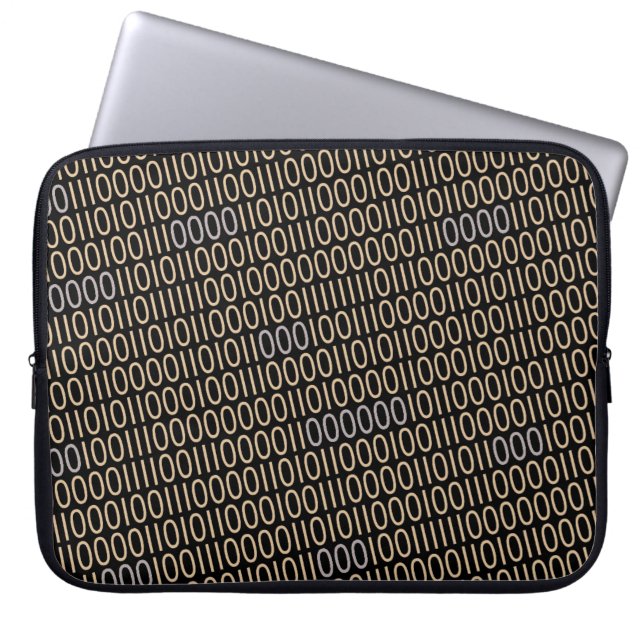 BINAIRE CODE Blauw Details op elke kleur Laptop Sleeve (Voorkant)