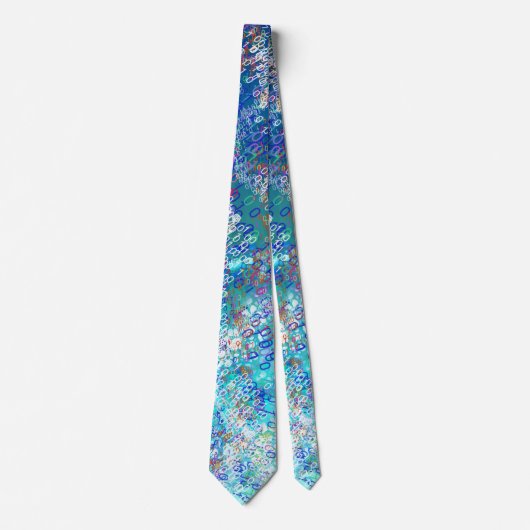 Binaire Code Blue Turquoise Stropdas (Voorkant)