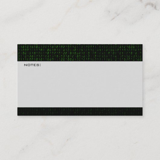 Binaire Code Computer Groen Visitekaartje (Achterkant)
