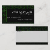 Binaire Code Computer Groen Visitekaartje (Voorkant / Achterkant)