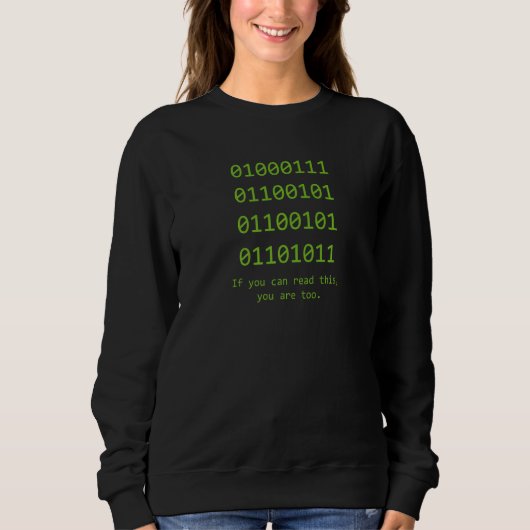 Binaire Code Computer Programmeur Ontwikkelaar G Trui (Voorkant)