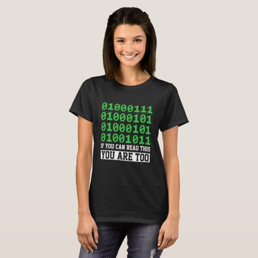 Binaire Code Computer Programmeur T-shirt (Voorkant volledig)