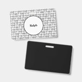 Binaire code computer taal met naam badge (Voor- en achterkant)