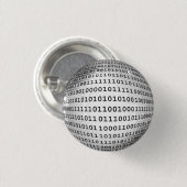 Binaire code computertaal ronde button 3,2 cm (Voorkant /achterkant)