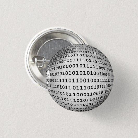Binaire code computertaal ronde button 3,2 cm (Voorkant /achterkant)