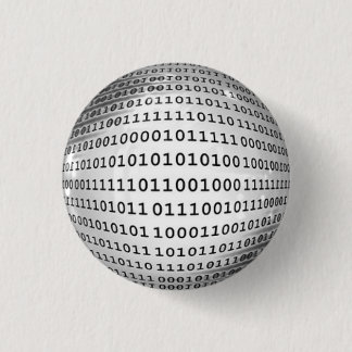 Binaire code computertaal ronde button 3,2 cm