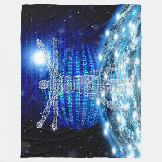 BINAIRE CODE FLEECE DEKEN (Voorkant)