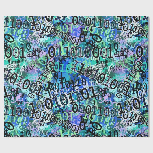 Binaire Code Geek Cadeaupapier (Vlak)