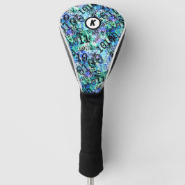 Binaire Code Geek Initiaal Blauw Golfheadcover