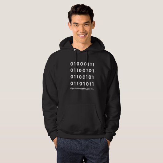 Binaire code Geek programmeur computersysteem voor Hoodie (Voorkant volledig)
