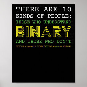 Binaire Code Geek T - shirts van de Computer Nerd Poster