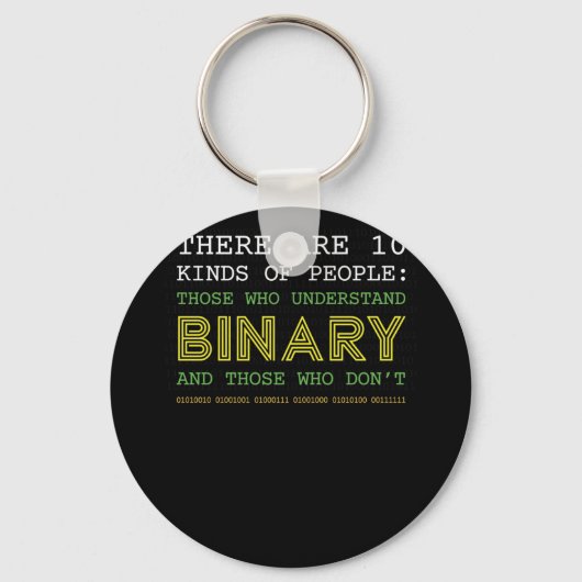 Binaire Code Geek T - shirts van de Computer Nerd Sleutelhanger (Voorkant)