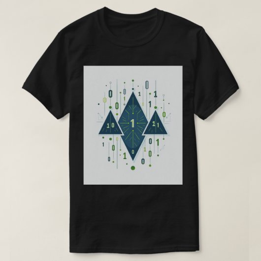 Binaire code geometrisch patroon voor programmeurs t-shirt (Design voorkant)