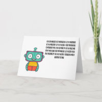 Binaire code Happy Birthday Kaart - Robot