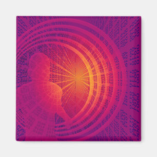 Binaire Code Hi-Tech Abstract Design Magneet