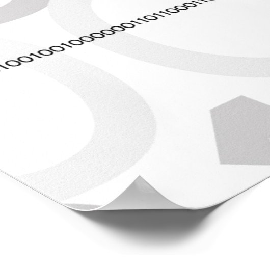 Binaire code Ik hou van je poster Geek hart (Hoek)