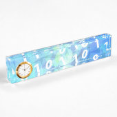 Binaire code in blauw en Paars Naambordje
