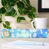 Binaire code in blauw en Paars Naambordje