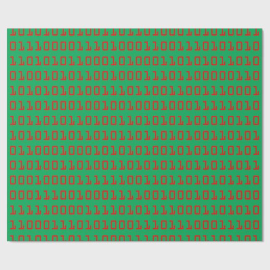 Binaire Code kerstcomputer Cadeaupapier (Vlak)