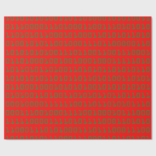 Binaire Code kerstcomputer Cadeaupapier (Vlak)
