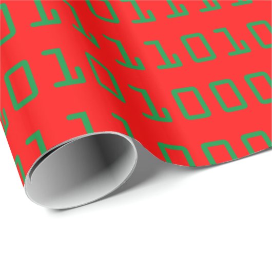 Binaire Code kerstcomputer Cadeaupapier (Rol Hoek)