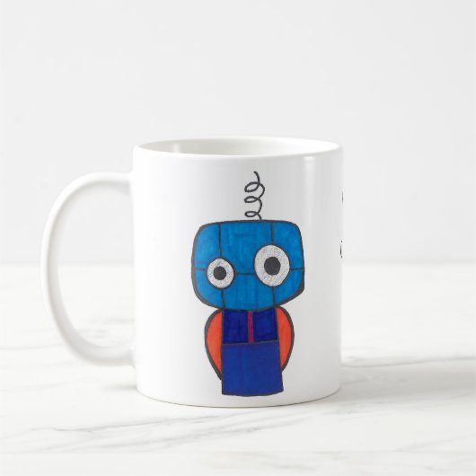 Binaire code koffie-mok met Robot Koffiemok (Links)