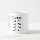 Binaire code koffiemok (Voorkant links)